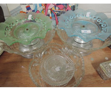 A selection of glassware including tazzas, etc