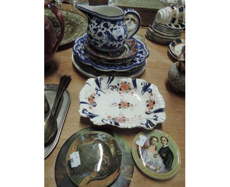 A selection of ceramics including Wedgwood Derwent, ceramic pot lids and decorative plates
