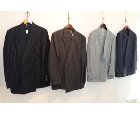 Modern Blades of Saville Row Gentlemen's Double Breasted Suits, comprising a Prince of Wales check two piece suit with turn u