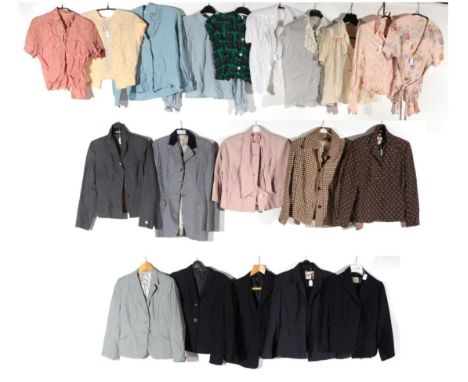 Assorted Circa 1940/50s and Later Jackets and Tops, comprising Thorntons Edinburgh checked jacket; Dereta London brown patter