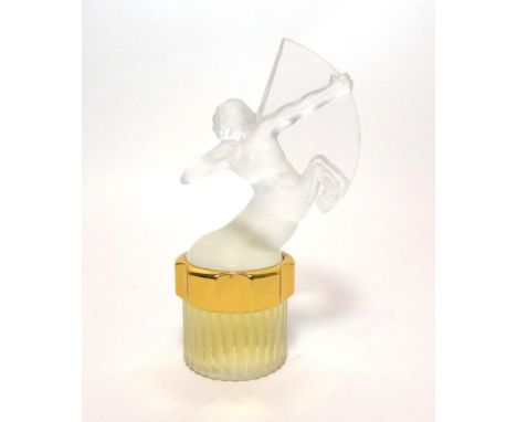 Lalique Flacon Collection 'Sagittaire' Mascot Factice Scent Bottle, (1999), limited edition, the frosted cover modelled as a 