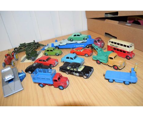 Mixed Lot of die-cast vehicles to include Dinky Rover 75, Dinky Dodge, Corgi service ramp, Corgi Major Carrimore, Dinky Comme