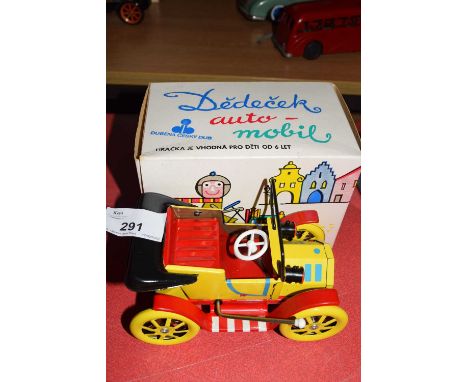 Vintage Czechoslovakian clockwork toy car with original box