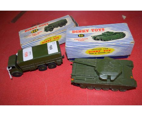 1950s Dinky Toys Centurion tank model no 651, together with a Dinky Toys 10-ton Army truck, model no 622, both in original bo