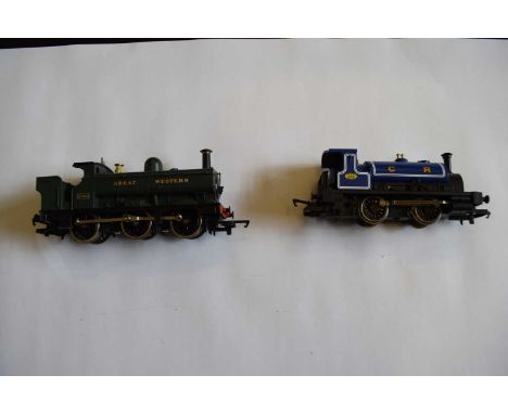 Mixed Lot: Hornby 00 gauge Caledonian Railways saddle-tank engine and a further GW 00 gauge engine (2), unboxed
