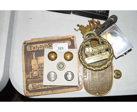 Mixed Lot comprising two small pressed metal plaques marked 'Great Western Railway' and 'LMSR' together with a range of vario
