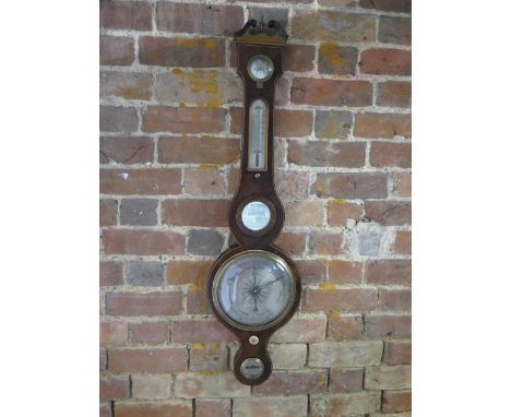 A 19th century barometer by Peilrini of Bristol, 98cm tall, with restorations 