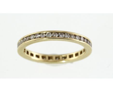 An 18ct H/M diamond full eternity ring, approx total diamond weight 0.82ct & 3.2gms, size R