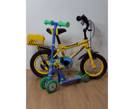 A KIDS DIGBY PEDAL BIKE AND A SCOOTER