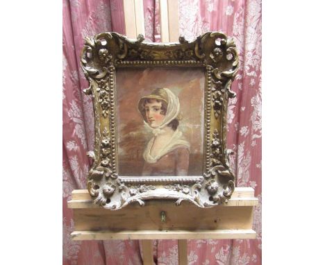 After Francis Wheatley (1745 - 1801): Head and shoulder portrait of a young girl, possibly Georgina Liddle, oil on canvas, in