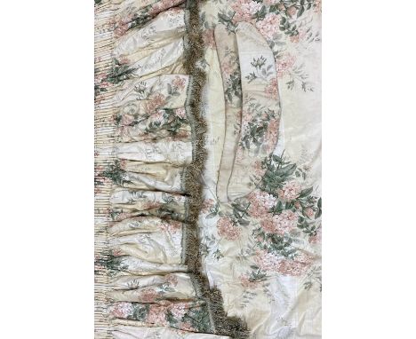 Two pairs of "Plumago Bouquet" Colefax and Fowler curtains and two matching pelmets and two tie backs L100" W108" 