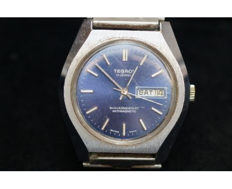 Tegrov anti magnetic day/date vintage wristwatch 