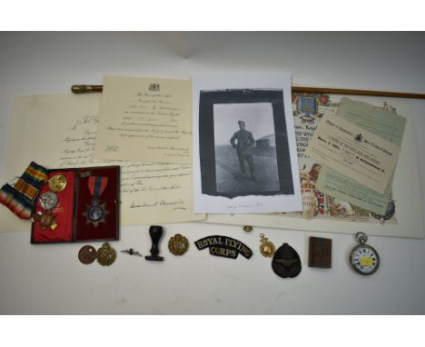 First World War Royal Flying Corps medals and ephemera awarded to 6256 Warrant Officer 1st Class George Chapman, , including: