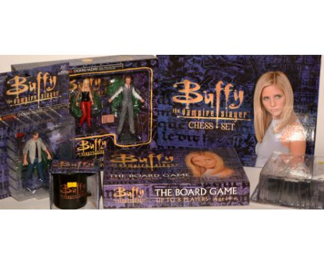 Buffy The Vampire Slayer chess set, toys and collectors figurines; together with Captain Scarlet talking action figurine; Jud