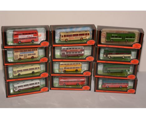Die-cast model buses by Exclusive First Editions, in display boxes. (12)