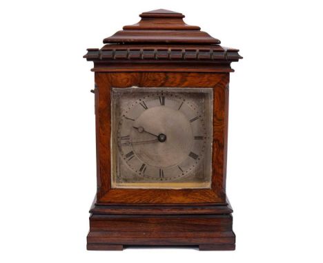 A fine Victorian Vulliamy ,London library clock in rosewood case, twin chain driven fusee movement signed Vulliamy,London No 