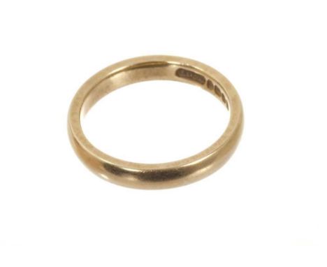 18ct gold wedding ring, Birmingham 1956, ring size M½-N.Condition report: Very good condition commensurate with age and wear.