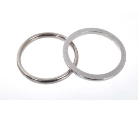 Platinum wedding ring and one other wedding ring