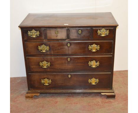 18th century North European-style walnut chest of four short and three long graduated drawers, iron locks to the pine-lined d
