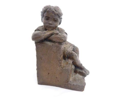 Tom Greenshields (British, 1915 - 1994) Resin sculpture of Chrissie Rosling, hand-finished in cold cast bronze, 19cm high, wi