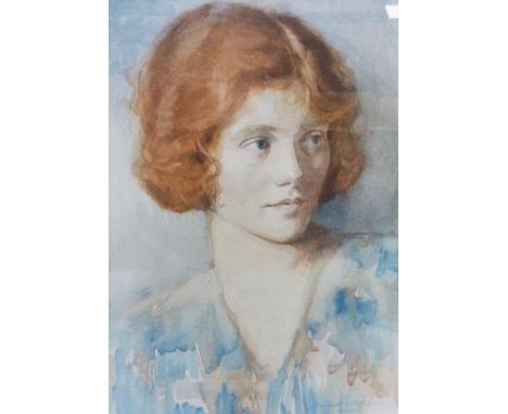 Hamish Constable Paterson (Scottish, 1890 - 1955) Portrait of a young woman, quarter length Signed and dated London 1922, wat