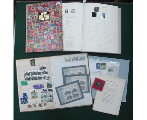 Stamps; A Great Britain stamp collection, housed in a S.G 'Windsor' album, and two stock books, includes a few loose covers, 