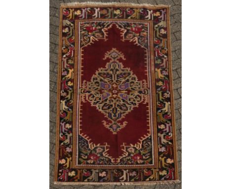 Kasak, Russland, ca. 1.90 x 1.14 m, fleckig, Flor reduziert