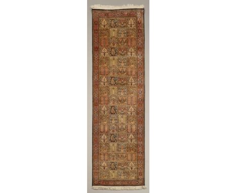 Seiden-Felder-Ghom, Kaschmir, ca. 2.85 x 0.80 m