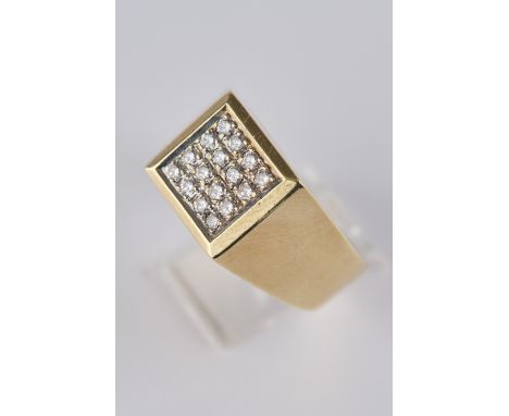 Ring, GG 585, 16 Brillanten je ca. 0.025 ct, zus. ca. 0.40 ct, ca. 7.3 g, RM 20