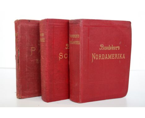 Buch, Konvolut 3 Baedeker-Reiseführer (Nordamerika / Schweiz / Paris et ses Environs); "Nordamerika. Die Vereinigten Staaten 
