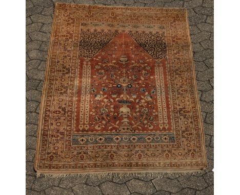 Gebets-Kayseri, Türkei, mit Seide, ca. 1.71 x 1.27 m, Gebrauchsspuren, mit Riss