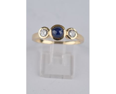 Ring, GG 585, 2 Brillanten zus. ca. 0.26 ct., etwa si, ca. 2.7 g, RM 10