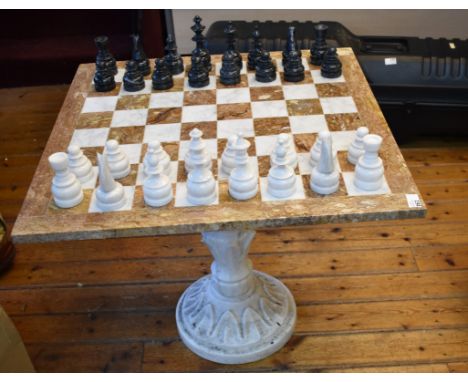 Used large beautiful marblesque chess set. All pieces, base, and board carved. Buyer to collect. 40kg plus weight