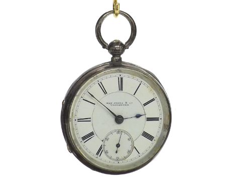 English silver fusee lever pocket watch, London 1885, the movement signed Kay Jones & Co. Worcester, no. 132862, the signed d