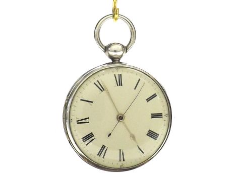 Rare English silver fusee lever sweep centre seconds pocket watch, Chester 1825, half plate movement inscribed 'Detached Leve