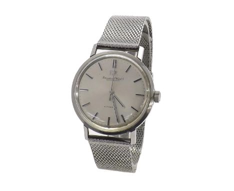 IWC automatic stainless steel gentleman's bracelet watch, circular silvered dial with baton markers and sweep centre seconds,