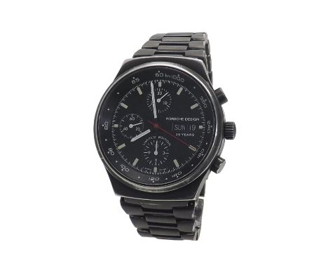 Eterna Porsche Design P011 chronograph 25th anniversary limited edition PVD gentleman's bracelet watch, ref. 6625.11, automat
