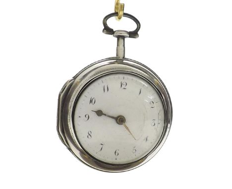 18th century silver pair cased verge pocket watch, London 1778, the fusee movement signed Wm Howard, London, no. 11563, with 