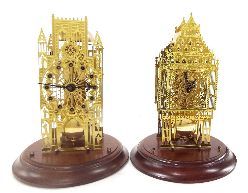 Two Franklin Mint skeleton clocks by Hermle, one modelled as