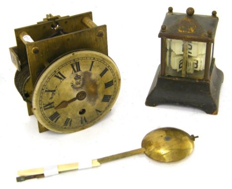 RAF single fusee bracket clock movement, the dial plate stamped S.M & Co 1939 A M no. 11192, the 5.5" silvered dial bearing t