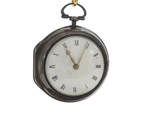 English 18th century silver verge pair cased pocket watch, London 1761, the fusee movement signed Baker, London, no. 264, wit