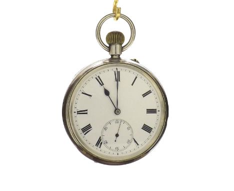 Silver spring detent pocket chronometer, Chester 1934, unsigned three-quarter plate movement with compensated balance with go