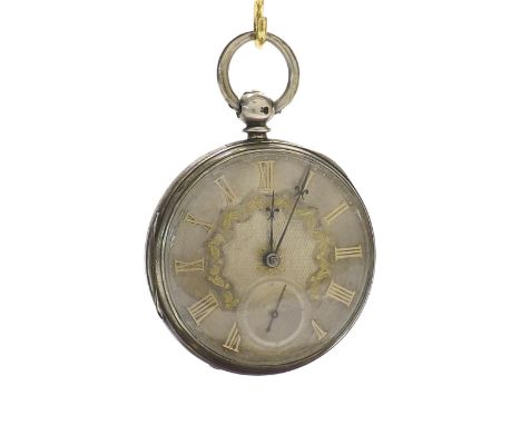 English silver fusee lever pocket watch, London 1870, movement signed Geo. Thomson, Glasgow, no. 3801, the silvered dial with
