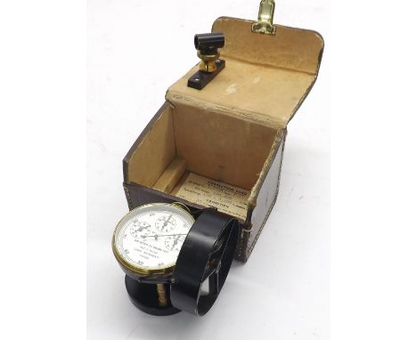 Lowne Instruments, London Anemometer, the 2.25" silvered dial with three subsidiary dials, no. L 2725, inscribed 'Air Metre t