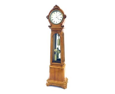 Good Scottish two train regulator longcase clock, the movement with deadbeat escapement and maintaining power striking on a b