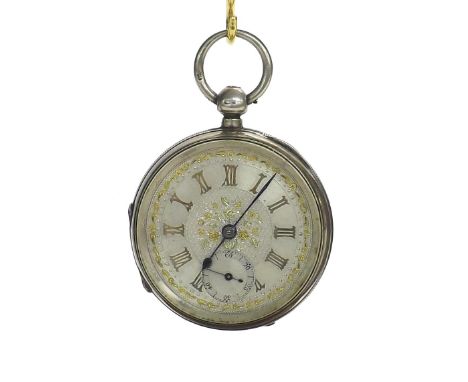 English silver fusee lever pocket watch, Chester 1893, the movement signed Adam Burdess, Coventry, no. 23106, compensated bal