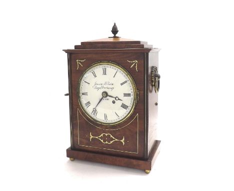 Mahogany single fusee bracket clock, the 6" white convex dial signed James McCabe, Royal Exchange, London within a stepped ca