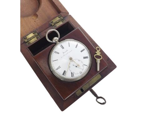 Fine and rare Arnold silver open face pocket chronometer, London 1840, signed J.R. Arnold, 84 Strand, London, no. 6063, frost