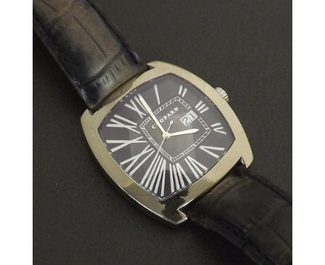 (542138-1-A) Chopard Date Vision 18ct white gold gentleman's wristwatch, ref. 16/3556, the blue dial with Roman numerals, swe
