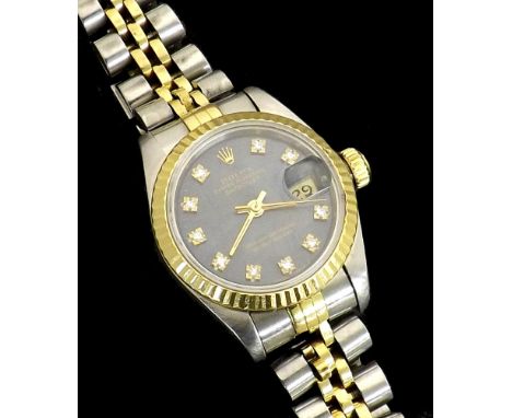 (V57QVB) Rolex Oyster Perpetual Datejust gold and stainless steel lady's bracelet watch, ref. 69173, ser. no. x892xxx, circa 